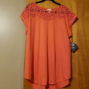 Orange burnout tee